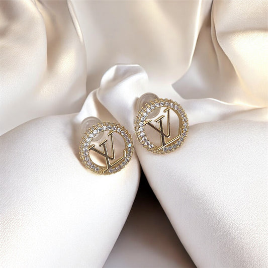 Boucles d’oreilles LV strass